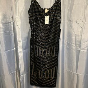 NWT Black Sequin Express Cocktail Dress size 10
